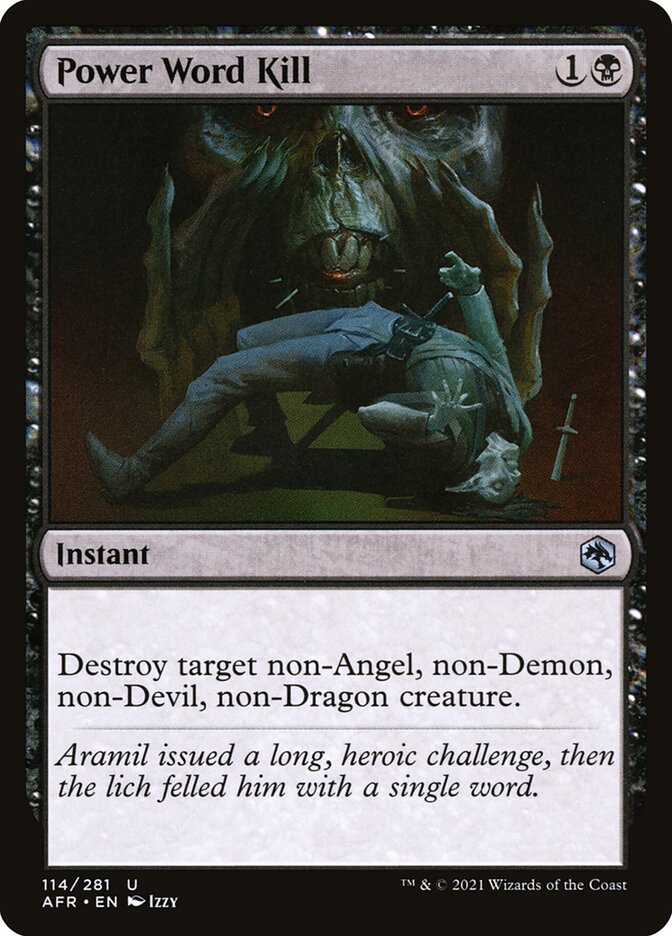 Power Word Kill card front