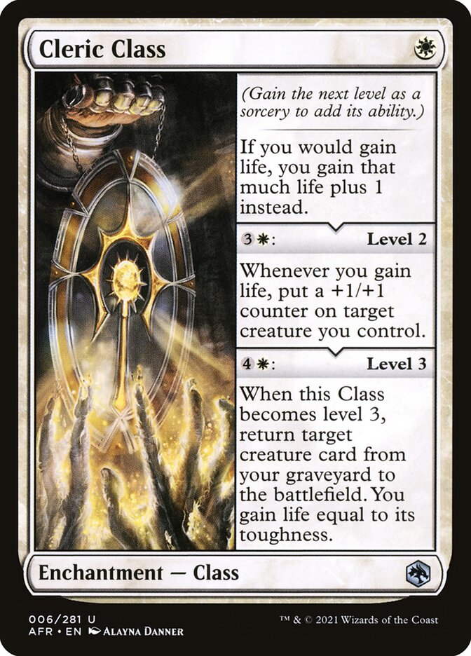 Cleric Class card front
