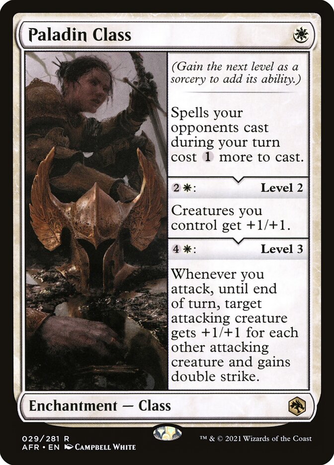 Paladin Class card front