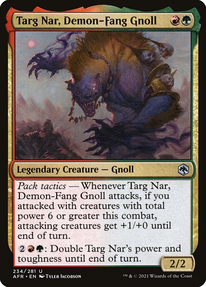 Targ Nar, Demon-Fang Gnoll card front