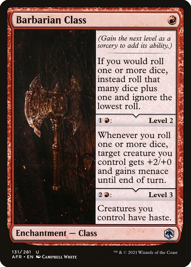 Barbarian Class card front