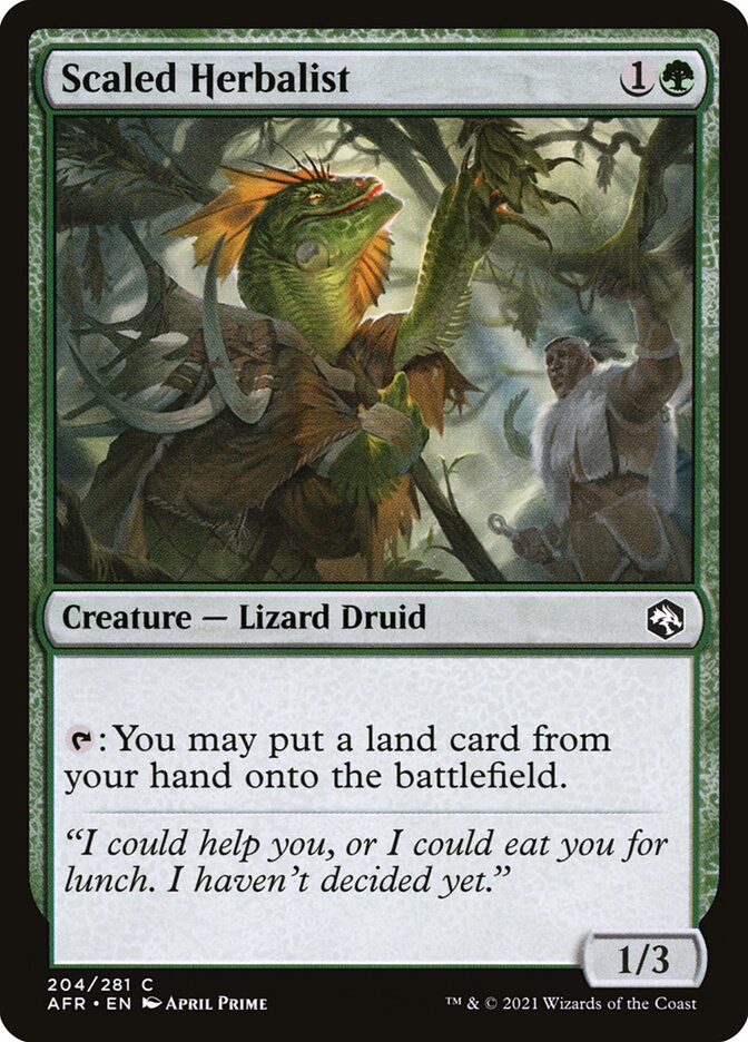 Scaled Herbalist card front
