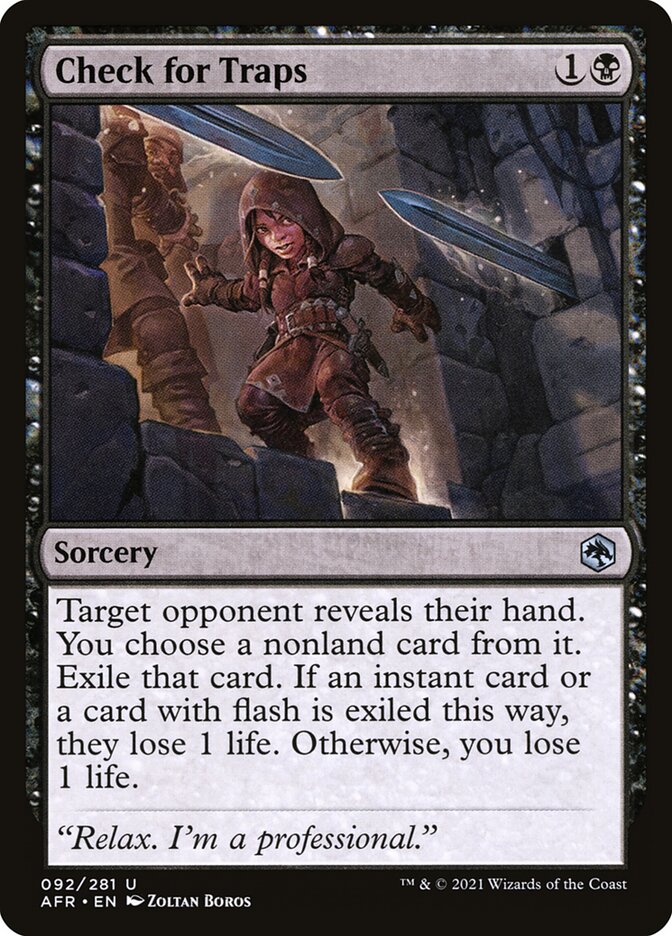 Check for Traps card front