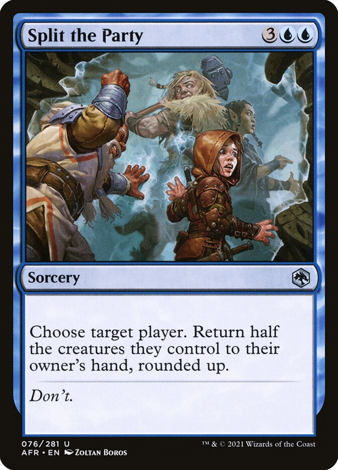 Split the Party card front