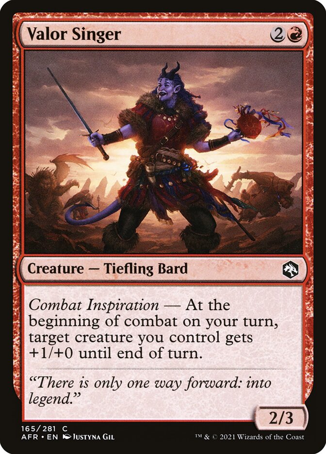 Valor Singer card front