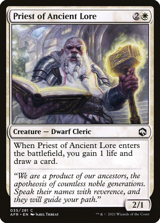 Priest of Ancient Lore card front