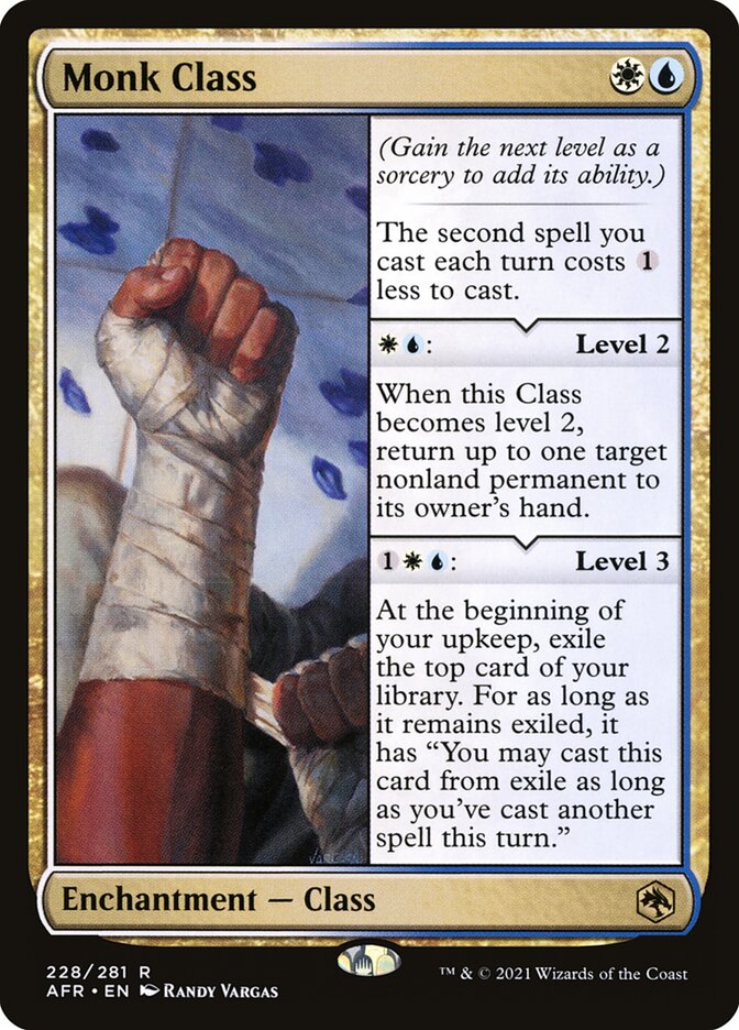 Monk Class card front