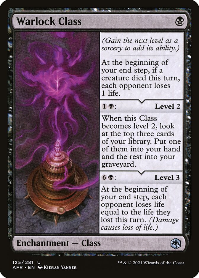 Warlock Class card front