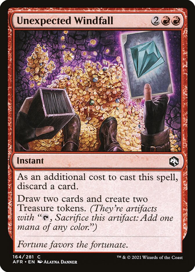 Unexpected Windfall card front