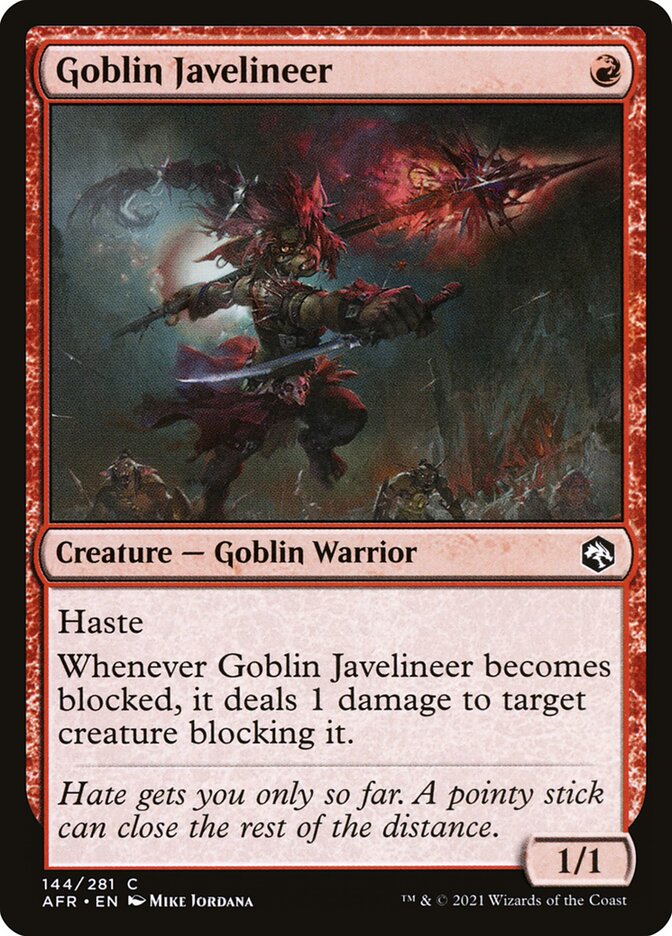 Goblin Javelineer card front