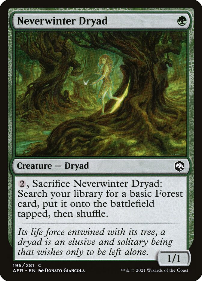 Neverwinter Dryad card front