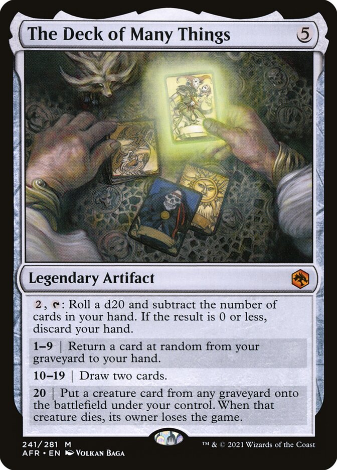 The Deck of Many Things card front