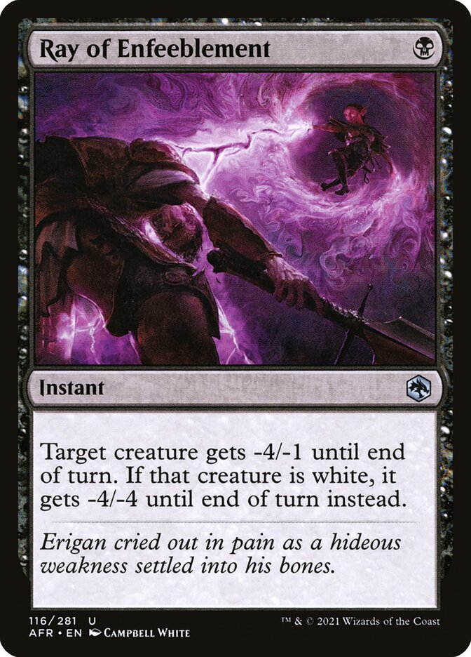 Ray of Enfeeblement card front