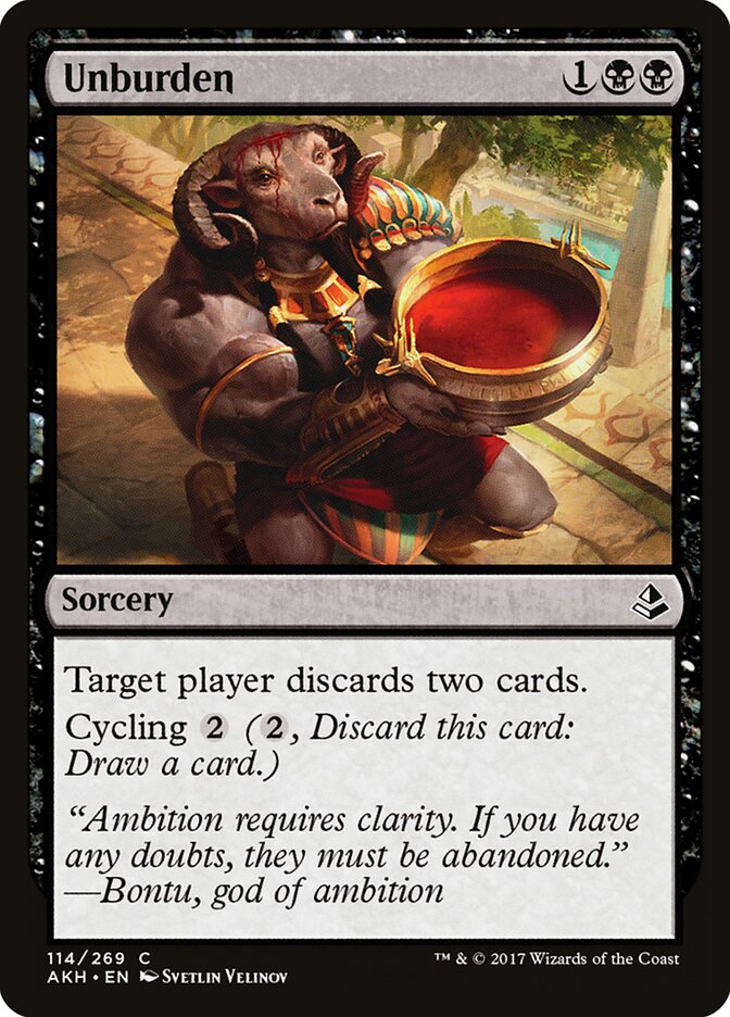 Unburden card front