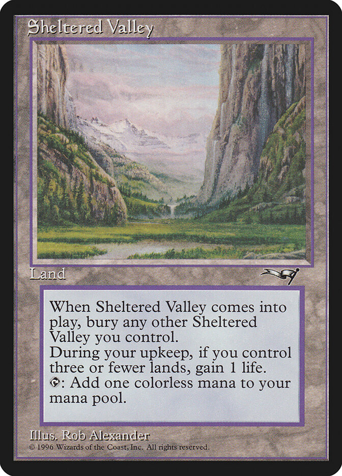 Sheltered Valley card front