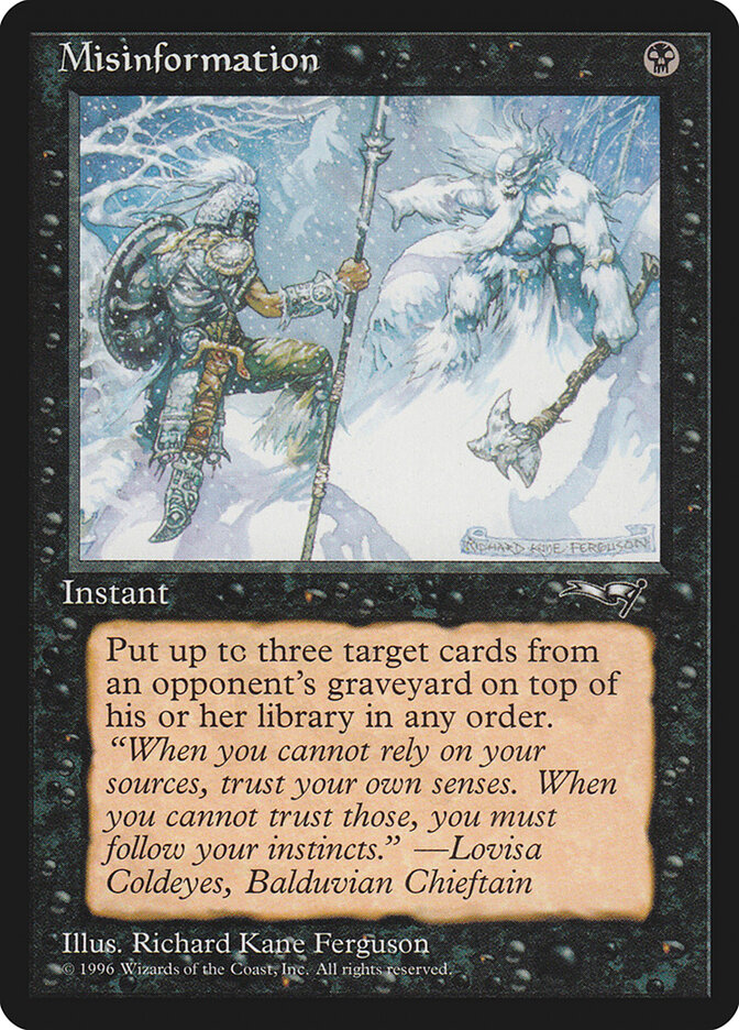 Misinformation card front