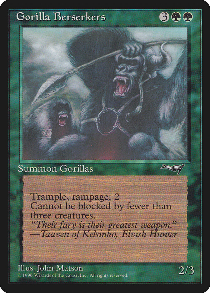 Gorilla Berserkers card front