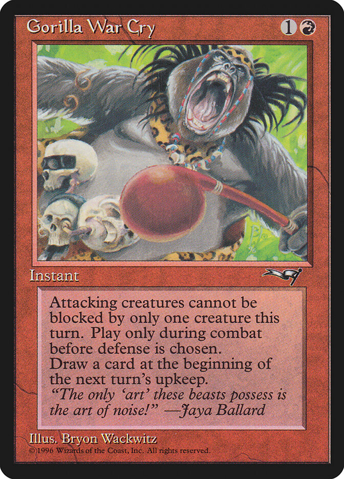Gorilla War Cry card front