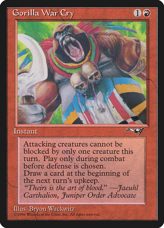 Gorilla War Cry card front