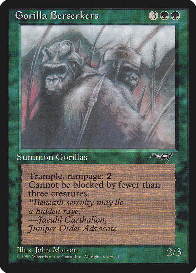 Gorilla Berserkers card front