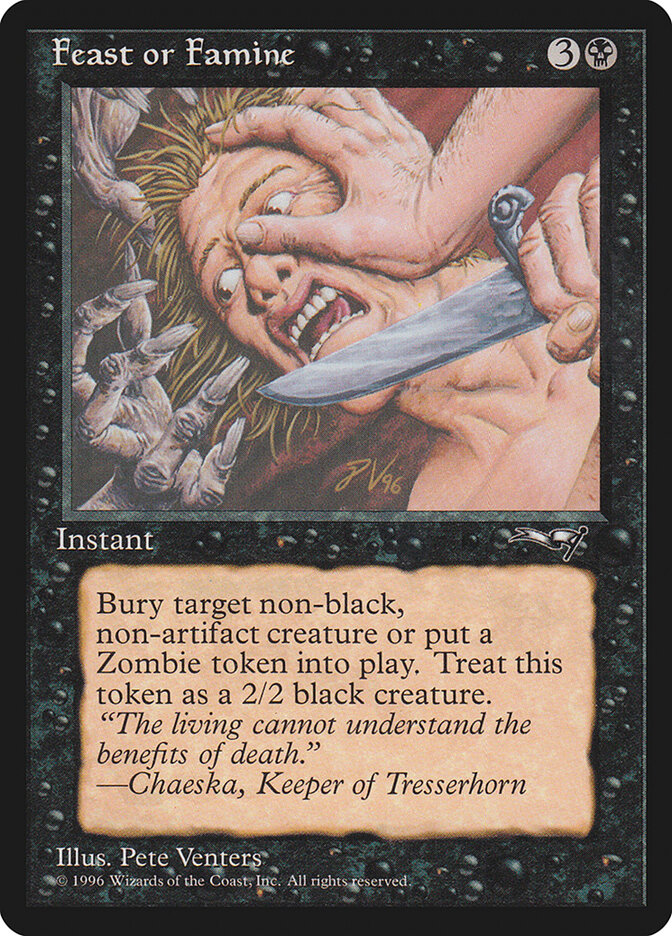 Feast or Famine card front