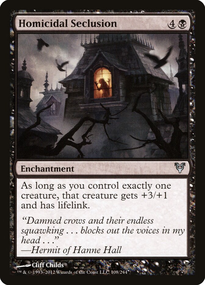 Homicidal Seclusion card front
