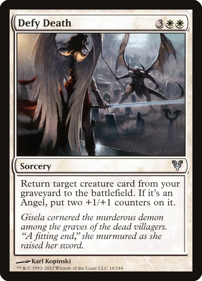 Defy Death card front