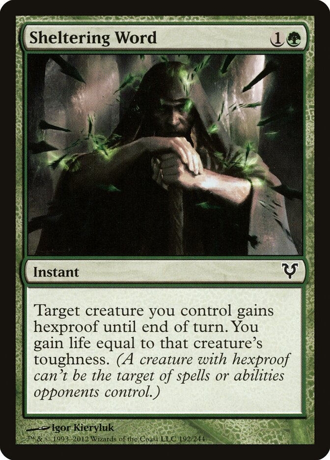 Sheltering Word card front
