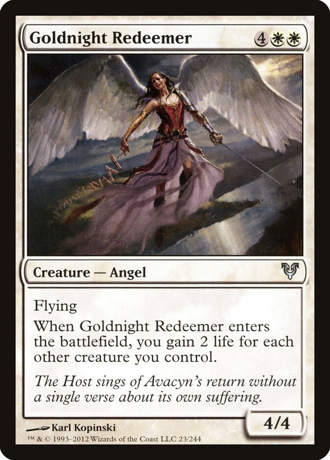 Goldnight Redeemer card front