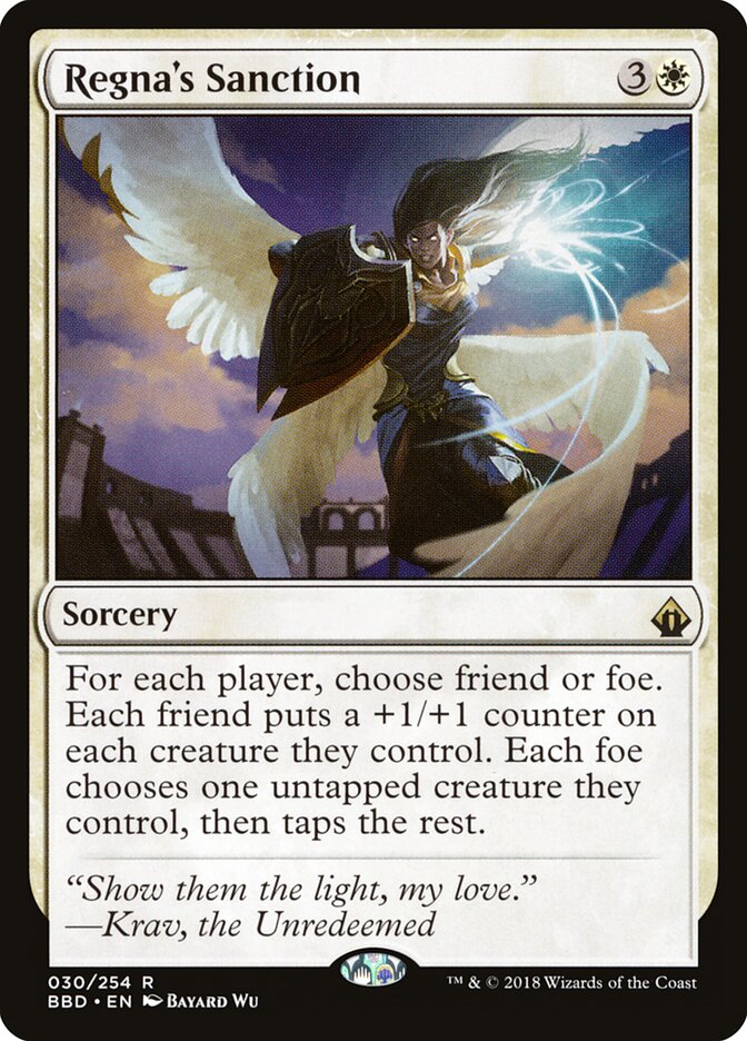 Regna's Sanction card front