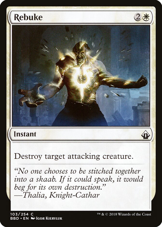 Rebuke card front