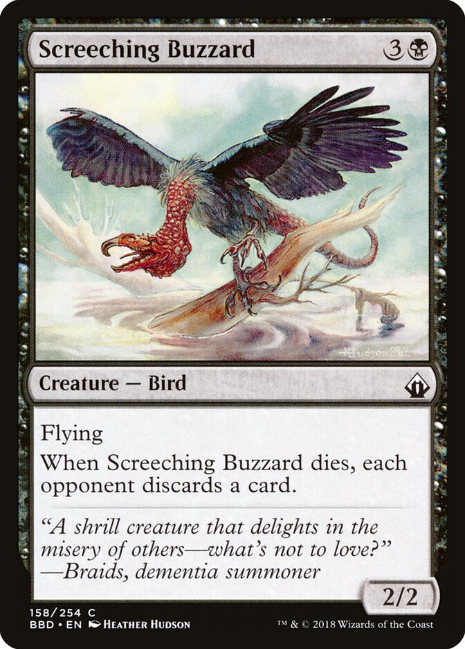 Screeching Buzzard card front