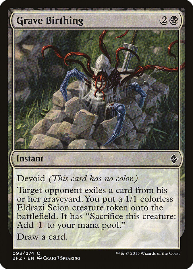 Grave Birthing card front