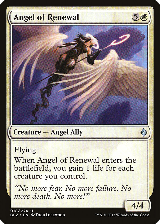 Angel of Renewal card front