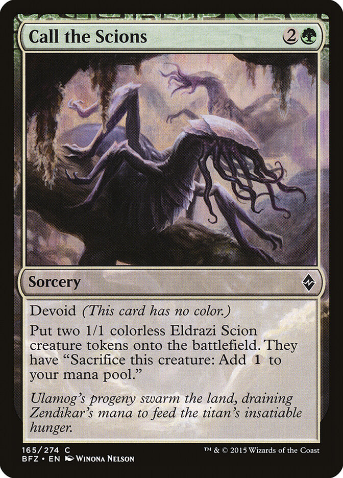 Call the Scions card front