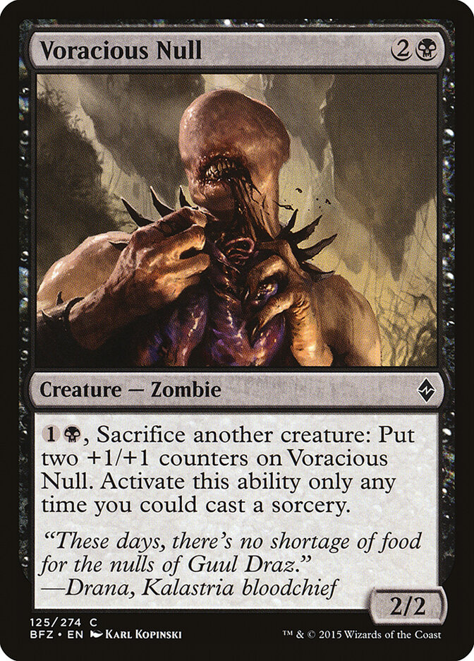 Voracious Null card front