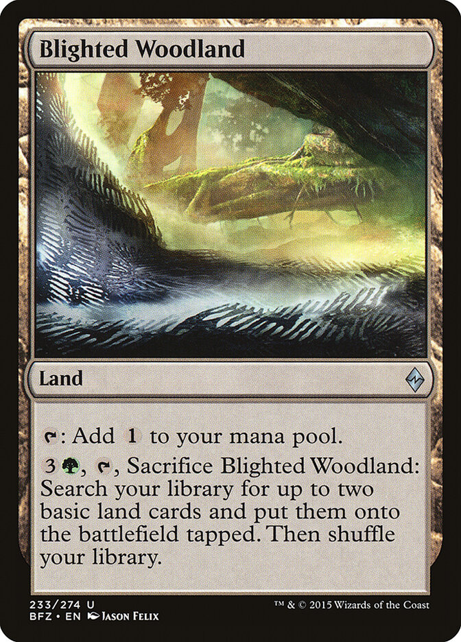 Blighted Woodland card front