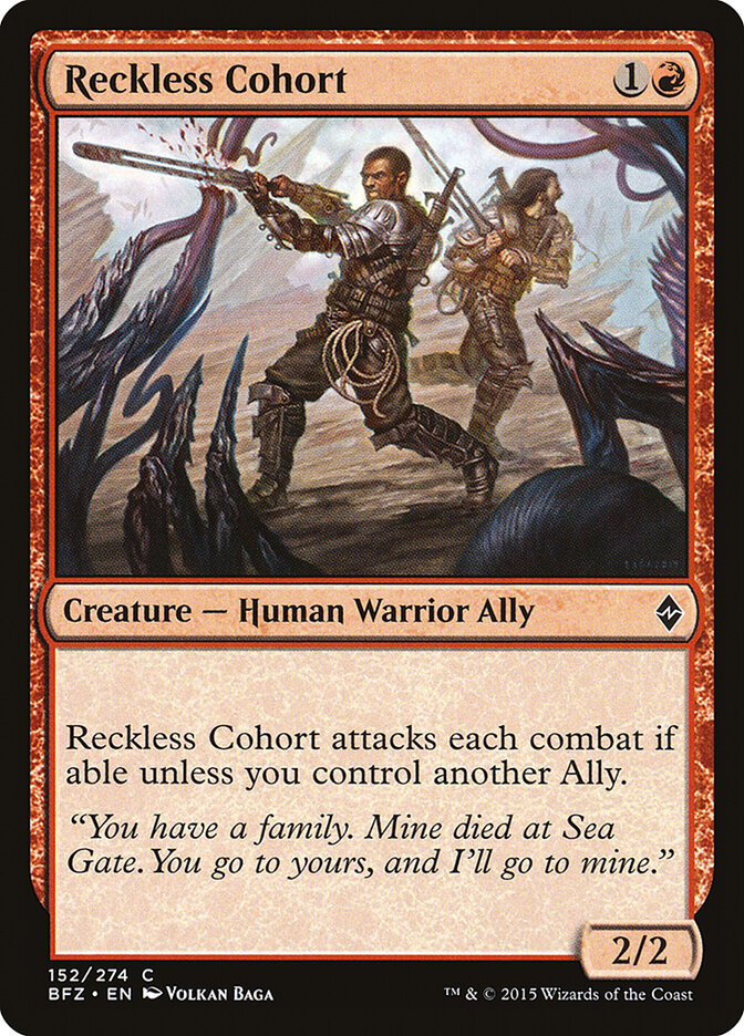 Reckless Cohort card front