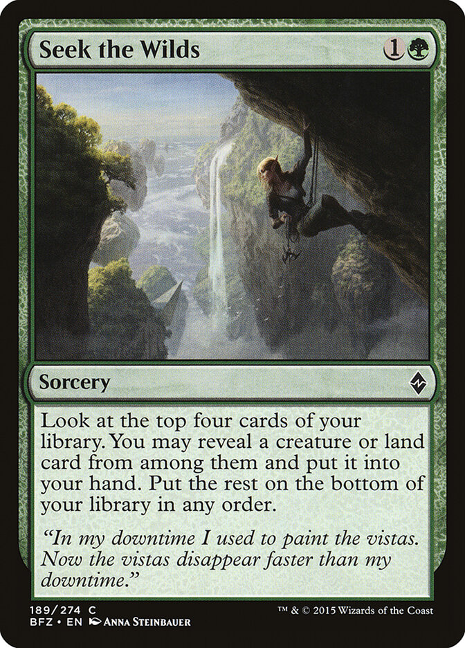 Seek the Wilds card front