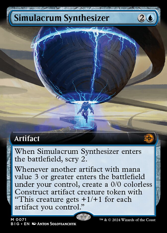 Simulacrum Synthesizer card front