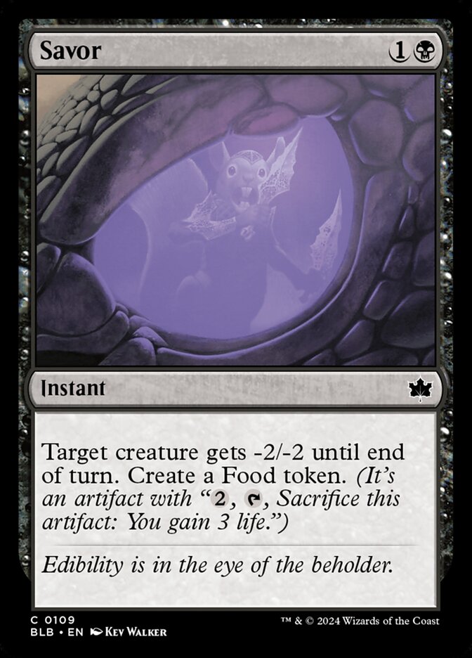 Savor card front