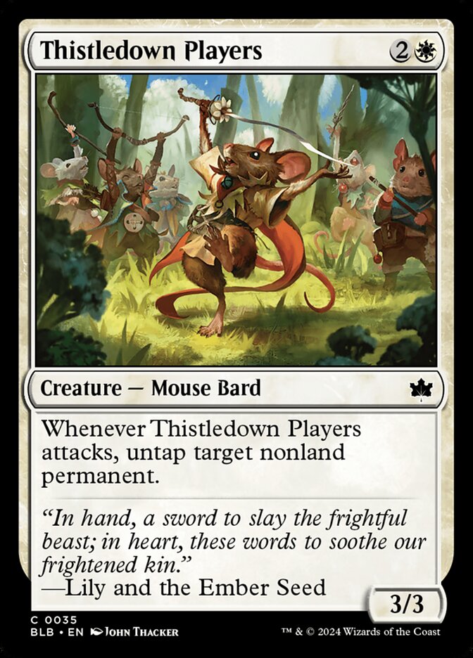 Thistledown Players card front