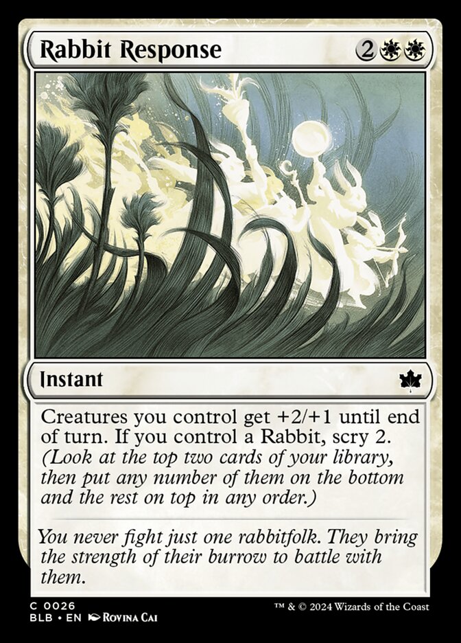 Rabbit Response card front