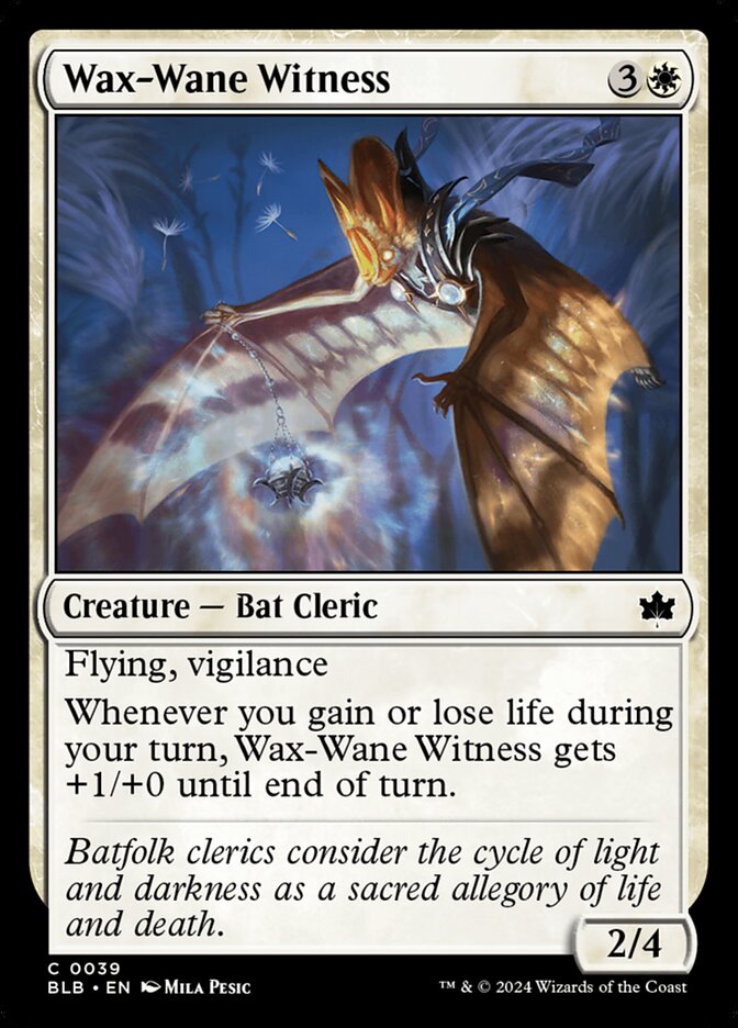 Wax-Wane Witness card front
