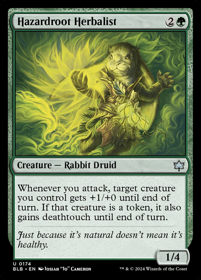 Hazardroot Herbalist card front