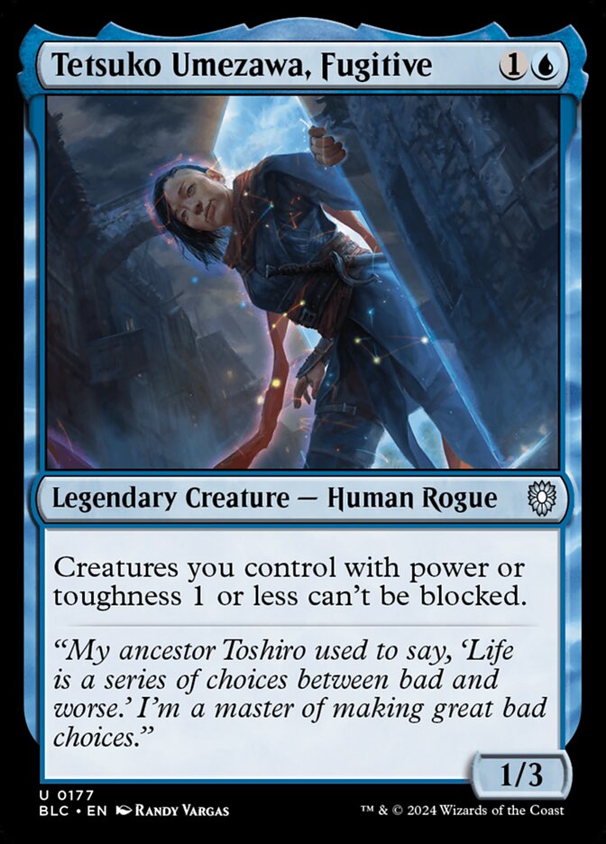 Tetsuko Umezawa, Fugitive card front