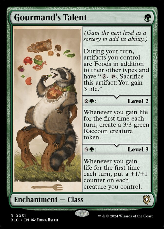 Gourmand's Talent card front