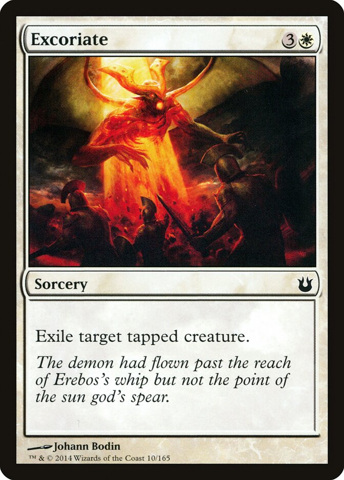 Excoriate card front