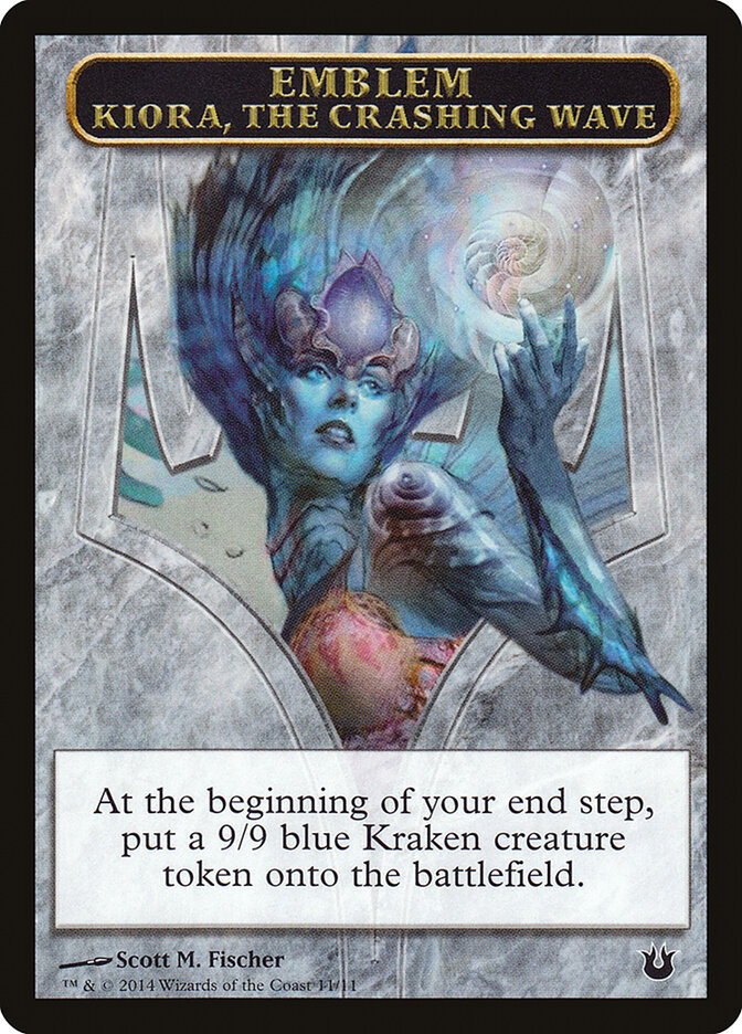 Kiora, the Crashing Wave Emblem card front