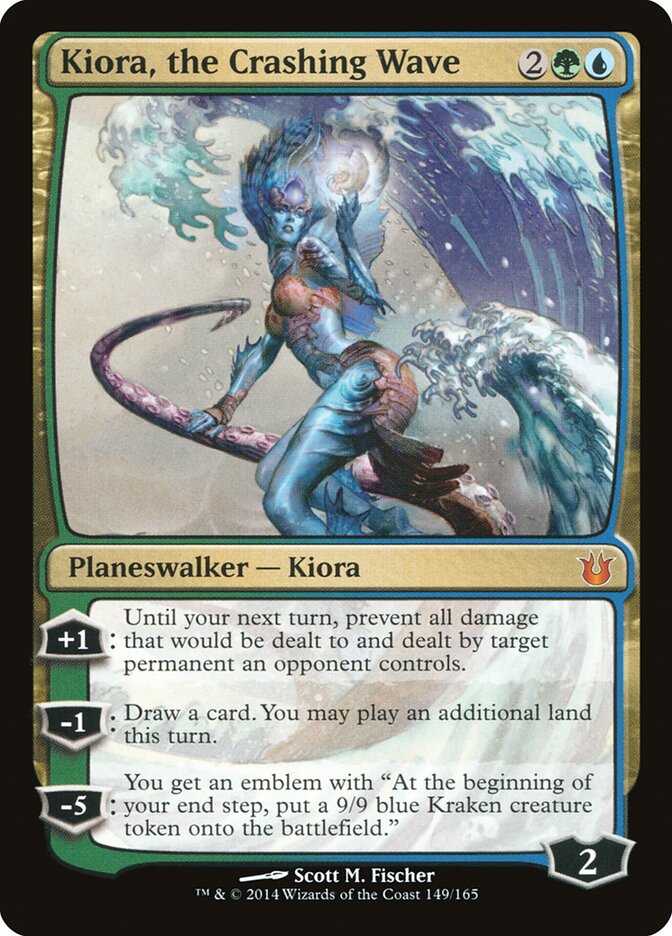 Kiora, the Crashing Wave card front